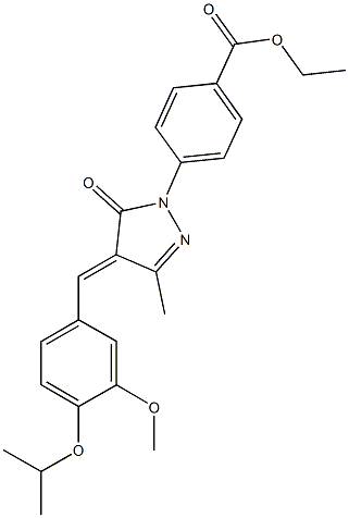 ethyl 4-[4-(4-isopropoxy-3-methoxybenzylidene)-3-methyl-5-oxo-4,5-dihydro-1H-pyrazol-1-yl]benzoate 구조식 이미지