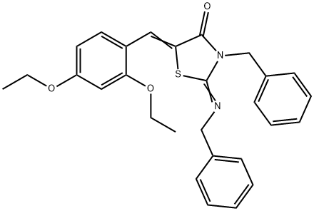 3-benzyl-2-(benzylimino)-5-(2,4-diethoxybenzylidene)-1,3-thiazolidin-4-one Structure