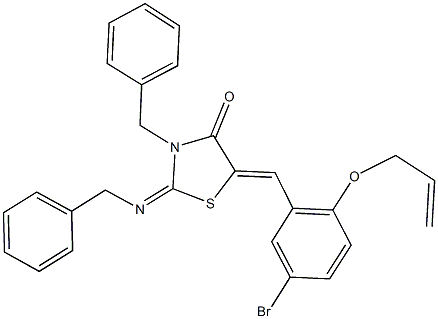 5-[2-(allyloxy)-5-bromobenzylidene]-3-benzyl-2-(benzylimino)-1,3-thiazolidin-4-one 구조식 이미지