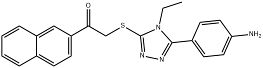 2-{[5-(4-aminophenyl)-4-ethyl-4H-1,2,4-triazol-3-yl]sulfanyl}-1-(2-naphthyl)ethanone Structure