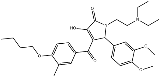 4-(4-butoxy-3-methylbenzoyl)-1-[2-(diethylamino)ethyl]-5-(3,4-dimethoxyphenyl)-3-hydroxy-1,5-dihydro-2H-pyrrol-2-one Structure