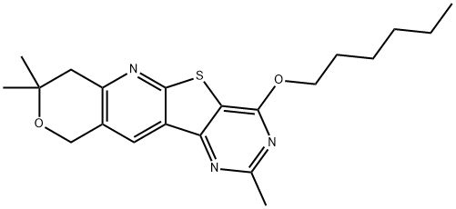 4-(hexyloxy)-2,8,8-trimethyl-7,10-dihydro-8H-pyrano[3'',4'':5',6']pyrido[3',2':4,5]thieno[3,2-d]pyrimidine Structure