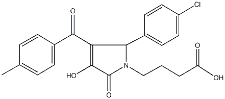 4-[2-(4-chlorophenyl)-4-hydroxy-3-(4-methylbenzoyl)-5-oxo-2,5-dihydro-1H-pyrrol-1-yl]butanoic acid Structure