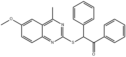 2-[(6-methoxy-4-methylquinazolin-2-yl)sulfanyl]-1,2-diphenylethanone 구조식 이미지