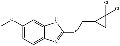 2-{[(2,2-dichlorocyclopropyl)methyl]sulfanyl}-5-methoxy-1H-benzimidazole 구조식 이미지