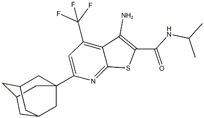 6-(1-adamantyl)-3-amino-N-isopropyl-4-(trifluoromethyl)thieno[2,3-b]pyridine-2-carboxamide 구조식 이미지