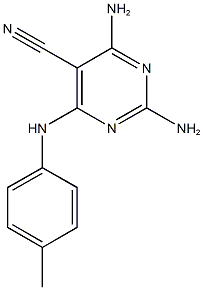 2,4-diamino-6-(4-toluidino)-5-pyrimidinecarbonitrile Structure