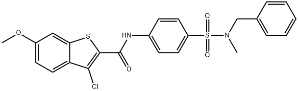 N-(4-{[benzyl(methyl)amino]sulfonyl}phenyl)-3-chloro-6-methoxy-1-benzothiophene-2-carboxamide Structure