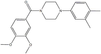 1-(3,4-dimethoxybenzoyl)-4-(3,4-dimethylphenyl)piperazine 구조식 이미지