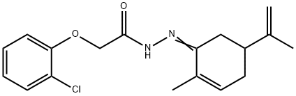 2-(2-chlorophenoxy)-N'-(5-isopropenyl-2-methyl-2-cyclohexen-1-ylidene)acetohydrazide 구조식 이미지