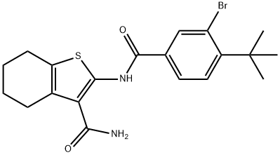 2-[(3-bromo-4-tert-butylbenzoyl)amino]-4,5,6,7-tetrahydro-1-benzothiophene-3-carboxamide Structure