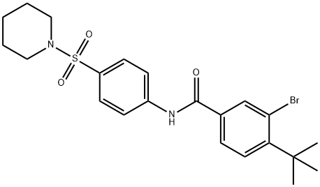3-bromo-4-tert-butyl-N-[4-(1-piperidinylsulfonyl)phenyl]benzamide Structure