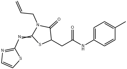 2-[3-allyl-4-oxo-2-(1,3-thiazol-2-ylimino)-1,3-thiazolidin-5-yl]-N-(4-methylphenyl)acetamide Structure