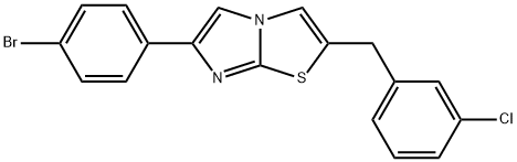 6-(4-bromophenyl)-2-(3-chlorobenzyl)imidazo[2,1-b][1,3]thiazole 구조식 이미지