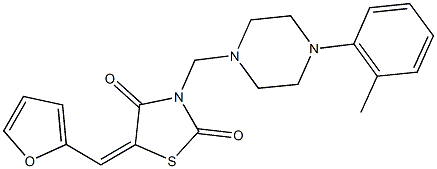 5-(2-furylmethylene)-3-{[4-(2-methylphenyl)-1-piperazinyl]methyl}-1,3-thiazolidine-2,4-dione Structure