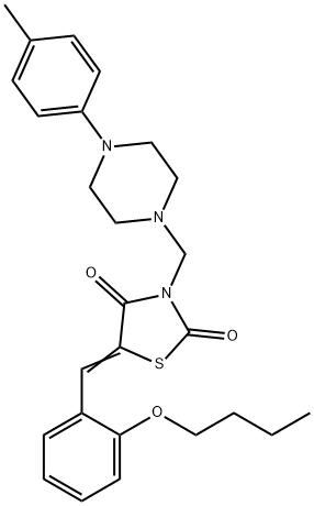 5-(2-butoxybenzylidene)-3-{[4-(4-methylphenyl)-1-piperazinyl]methyl}-1,3-thiazolidine-2,4-dione Structure