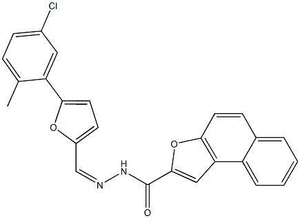 N'-{[5-(5-chloro-2-methylphenyl)-2-furyl]methylene}naphtho[2,1-b]furan-2-carbohydrazide 구조식 이미지