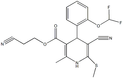 2-cyanoethyl 5-cyano-4-[2-(difluoromethoxy)phenyl]-2-methyl-6-(methylsulfanyl)-1,4-dihydropyridine-3-carboxylate Structure