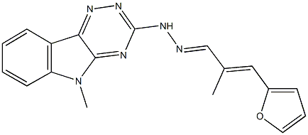 3-(2-furyl)-2-methylacrylaldehyde (5-methyl-5H-[1,2,4]triazino[5,6-b]indol-3-yl)hydrazone 구조식 이미지