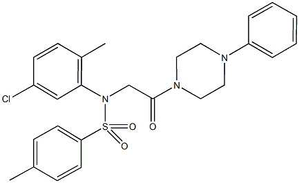 N-(5-chloro-2-methylphenyl)-4-methyl-N-[2-oxo-2-(4-phenylpiperazin-1-yl)ethyl]benzenesulfonamide 구조식 이미지