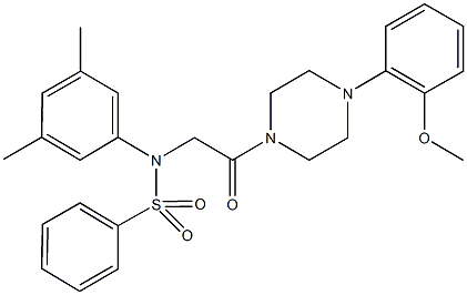 N-(3,5-dimethylphenyl)-N-{2-[4-(2-methoxyphenyl)-1-piperazinyl]-2-oxoethyl}benzenesulfonamide 구조식 이미지