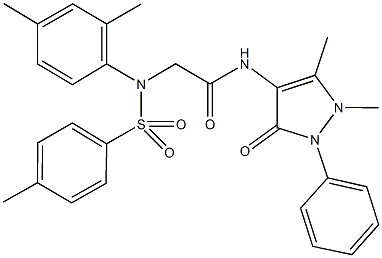 2-{2,4-dimethyl[(4-methylphenyl)sulfonyl]anilino}-N-(1,5-dimethyl-3-oxo-2-phenyl-2,3-dihydro-1H-pyrazol-4-yl)acetamide 구조식 이미지