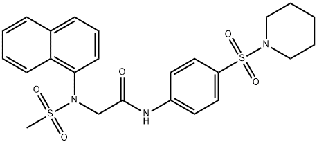 2-[(methylsulfonyl)(1-naphthyl)amino]-N-[4-(piperidin-1-ylsulfonyl)phenyl]acetamide Structure