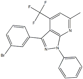 3-(3-bromophenyl)-6-methyl-1-phenyl-4-(trifluoromethyl)-1H-pyrazolo[3,4-b]pyridine Structure