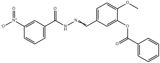 5-(2-{3-nitrobenzoyl}carbohydrazonoyl)-2-methoxyphenyl benzoate Structure