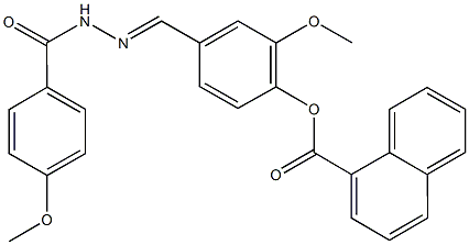 2-methoxy-4-[2-(4-methoxybenzoyl)carbohydrazonoyl]phenyl 1-naphthoate 구조식 이미지