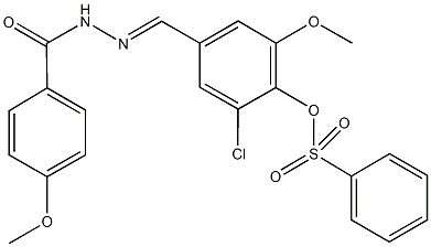 2-chloro-6-methoxy-4-[2-(4-methoxybenzoyl)carbohydrazonoyl]phenyl benzenesulfonate Structure