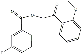 2-(2-methoxyphenyl)-2-oxoethyl 3-fluorobenzoate 구조식 이미지