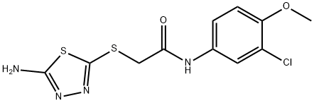 2-[(5-amino-1,3,4-thiadiazol-2-yl)sulfanyl]-N-(3-chloro-4-methoxyphenyl)acetamide 구조식 이미지