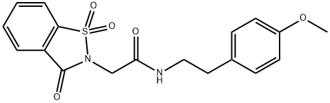2-(1,1-dioxido-3-oxo-1,2-benzisothiazol-2(3H)-yl)-N-[2-(4-methoxyphenyl)ethyl]acetamide Structure