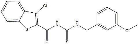 N-[(3-chloro-1-benzothien-2-yl)carbonyl]-N'-(3-methoxybenzyl)thiourea 구조식 이미지