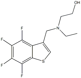 2-{ethyl[(4,5,6,7-tetrafluoro-1-benzothien-3-yl)methyl]amino}ethanol 구조식 이미지