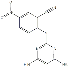 2-[(4,6-diamino-2-pyrimidinyl)sulfanyl]-5-nitrobenzonitrile 구조식 이미지
