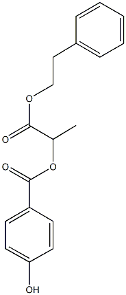 1-methyl-2-oxo-2-(2-phenylethoxy)ethyl 4-hydroxybenzoate Structure