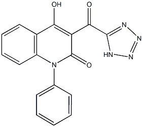 4-hydroxy-1-phenyl-3-(1H-tetraazol-5-ylcarbonyl)-2(1H)-quinolinone Structure