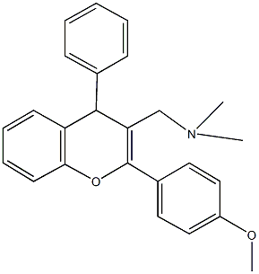 N-{[2-(4-methoxyphenyl)-4-phenyl-4H-chromen-3-yl]methyl}-N,N-dimethylamine 구조식 이미지