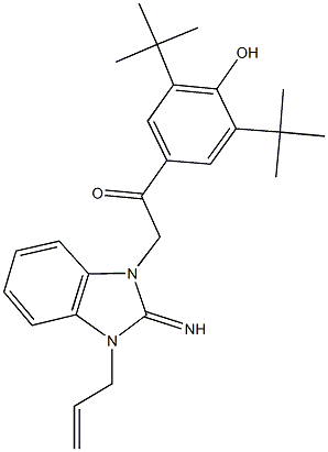 2-(3-allyl-2-imino-2,3-dihydro-1H-benzimidazol-1-yl)-1-(3,5-ditert-butyl-4-hydroxyphenyl)ethanone Structure