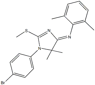 N-[1-(4-bromophenyl)-5,5-dimethyl-2-(methylsulfanyl)-1,5-dihydro-4H-imidazol-4-ylidene]-N-(2,6-dimethylphenyl)amine 구조식 이미지