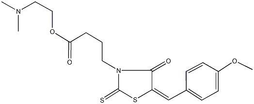 2-(dimethylamino)ethyl 4-[5-(4-methoxybenzylidene)-4-oxo-2-thioxo-1,3-thiazolidin-3-yl]butanoate Structure