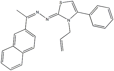 3-allyl-4-phenyl-1,3-thiazol-2(3H)-one [1-(2-naphthyl)ethylidene]hydrazone 구조식 이미지