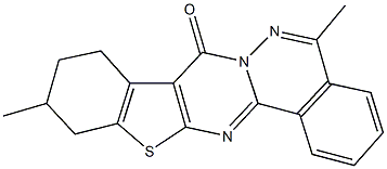 5,11-dimethyl-9,10,11,12-tetrahydro-8H-[1]benzothieno[2',3':4,5]pyrimido[2,1-a]phthalazin-8-one 구조식 이미지