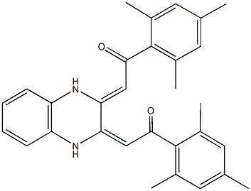 1-mesityl-2-[3-(2-mesityl-2-oxoethylidene)-1,4-dihydro-2-quinoxalinylidene]ethanone 구조식 이미지