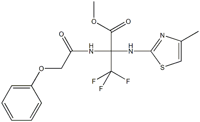 methyl 3,3,3-trifluoro-2-[(4-methyl-1,3-thiazol-2-yl)amino]-2-[(phenoxyacetyl)amino]propanoate Structure