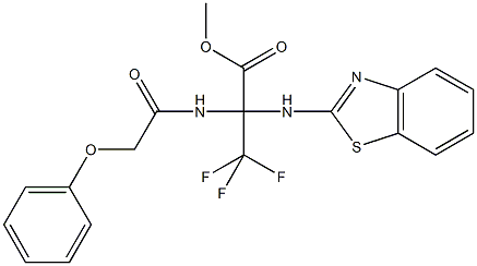 methyl 2-(1,3-benzothiazol-2-ylamino)-3,3,3-trifluoro-2-[(phenoxyacetyl)amino]propanoate 구조식 이미지