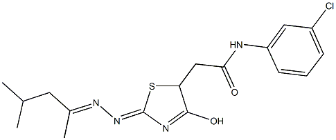 N-(3-chlorophenyl)-2-{2-[(1,3-dimethylbutylidene)hydrazono]-4-hydroxy-2,5-dihydro-1,3-thiazol-5-yl}acetamide Structure
