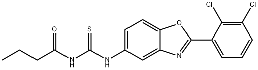 N-butyryl-N'-[2-(2,3-dichlorophenyl)-1,3-benzoxazol-5-yl]thiourea Structure